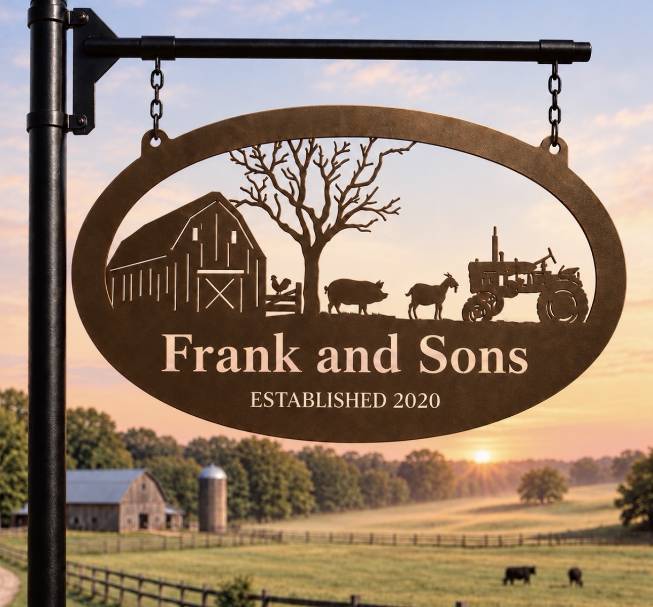 Metal Goat Sign, pig barn sign, metal farm tractor sign - Image 3