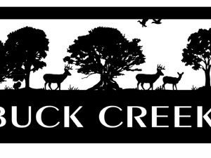 Buck Creek sign in silver