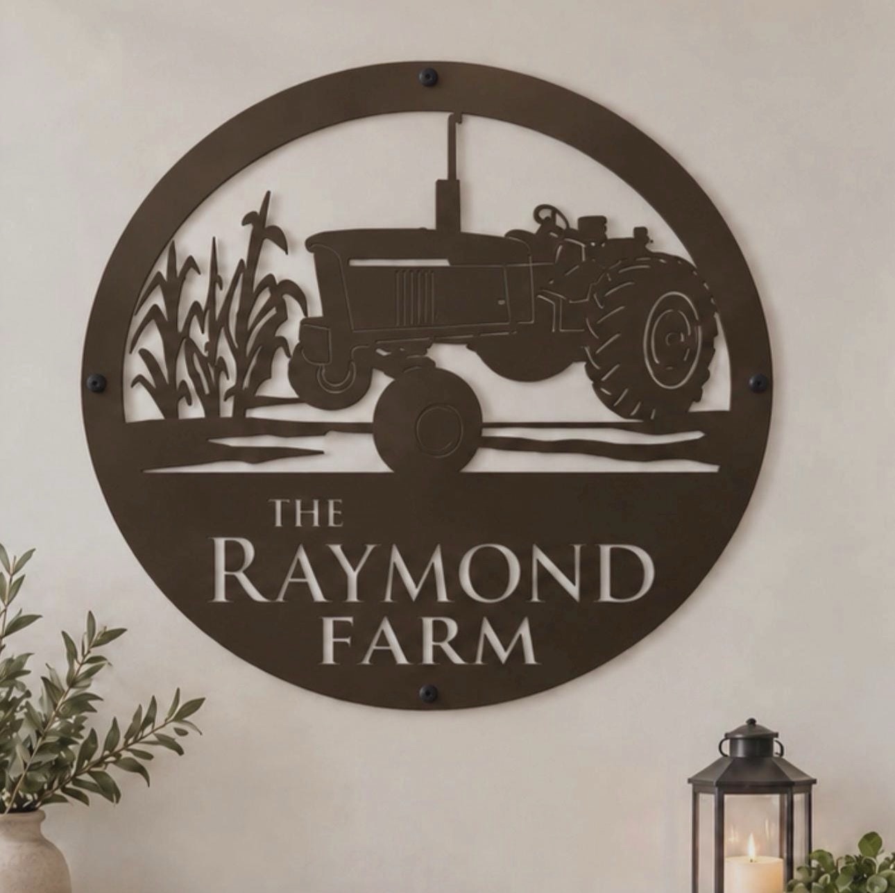Metal 4020 farm sign ,corn stalks 4020 John Deere tractor sign CUSTOMIZED