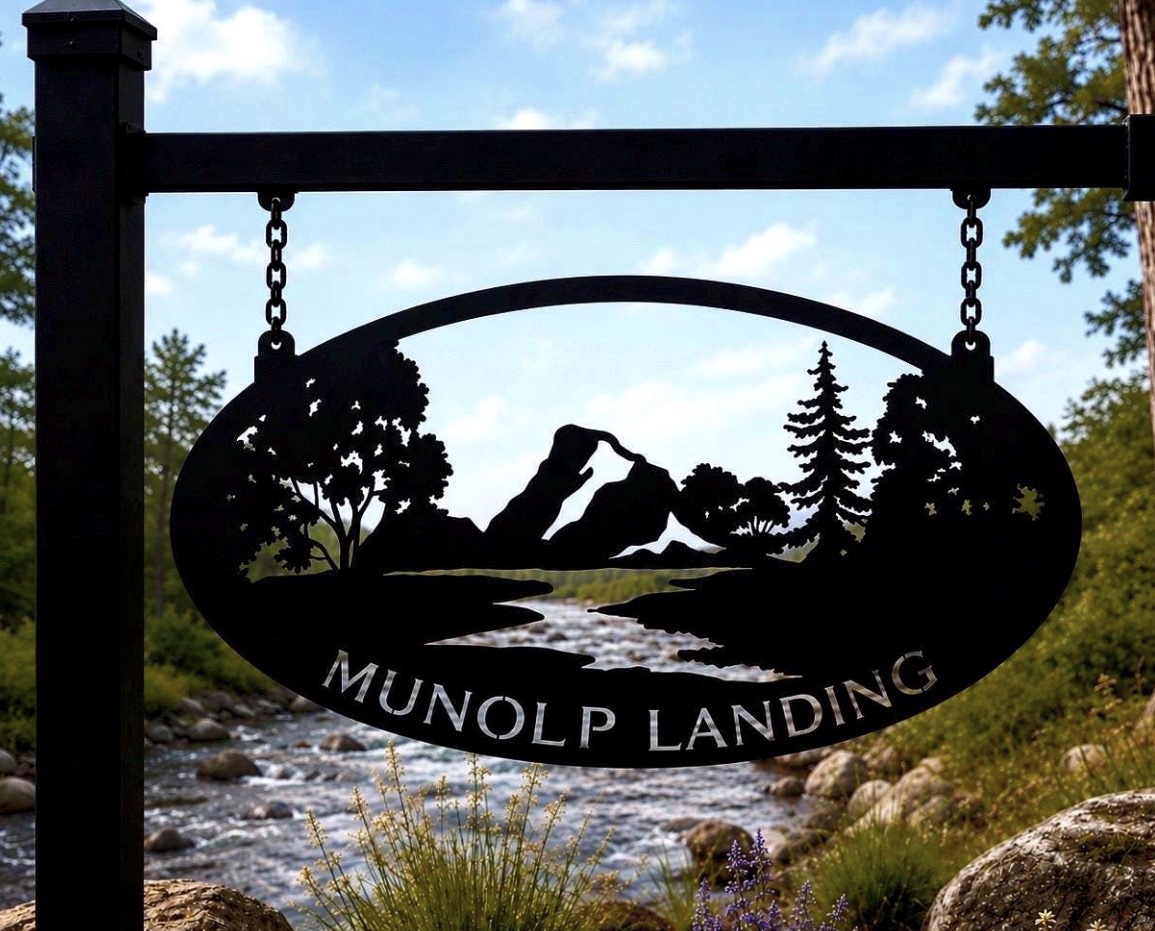Metal MOUNTAIN RIVER Sign, mountain creek sign, metal cabin sign - Image 2