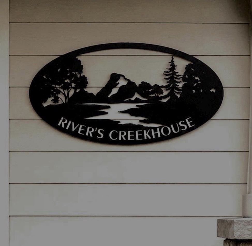 Metal MOUNTAIN RIVER Sign, mountain creek sign, metal cabin sign - Image 6