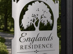 Metal OAK TREE sign ,oak tree draped in spanish moss