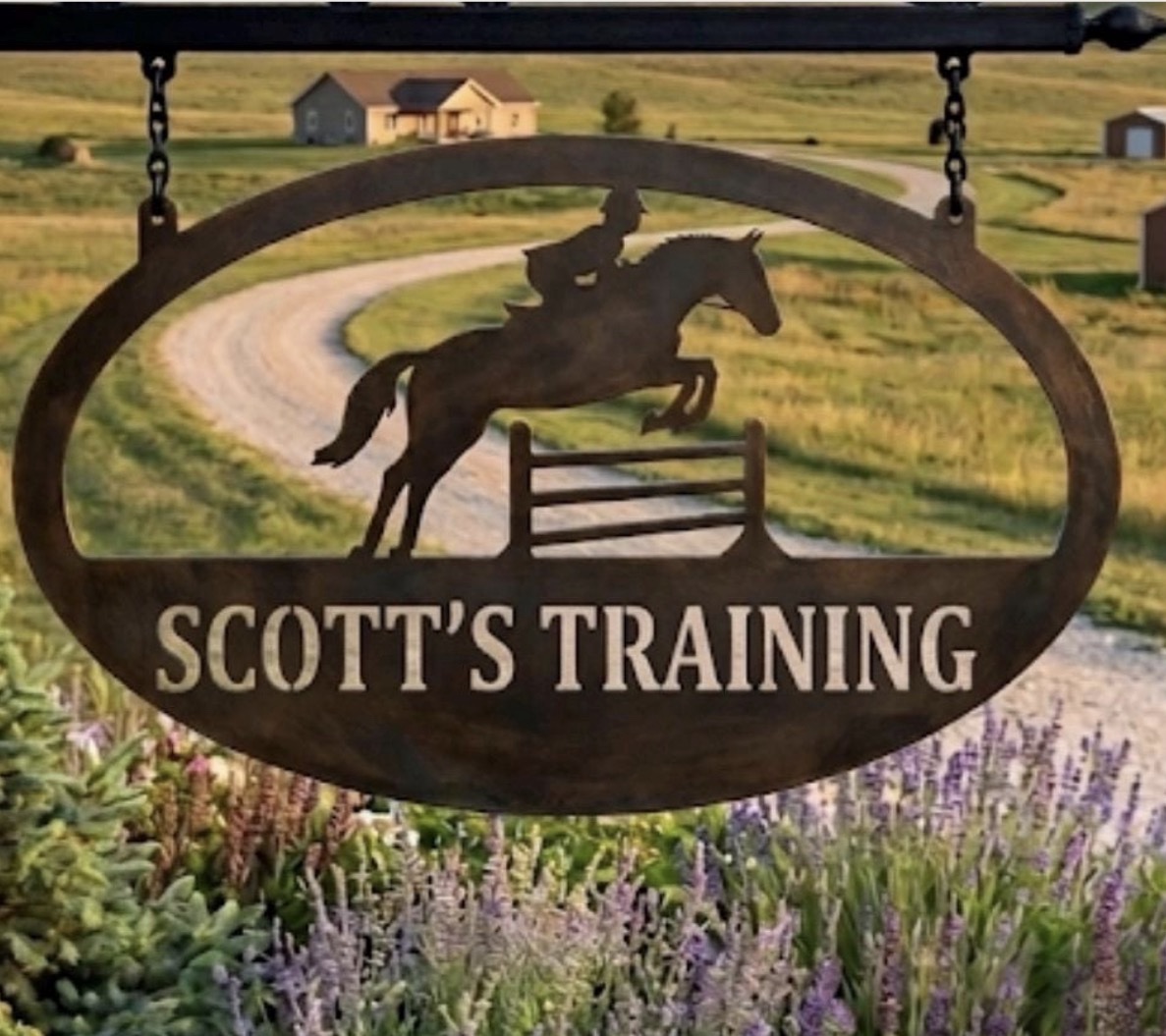 Metal Jumping Horse sign with your name - Image 3