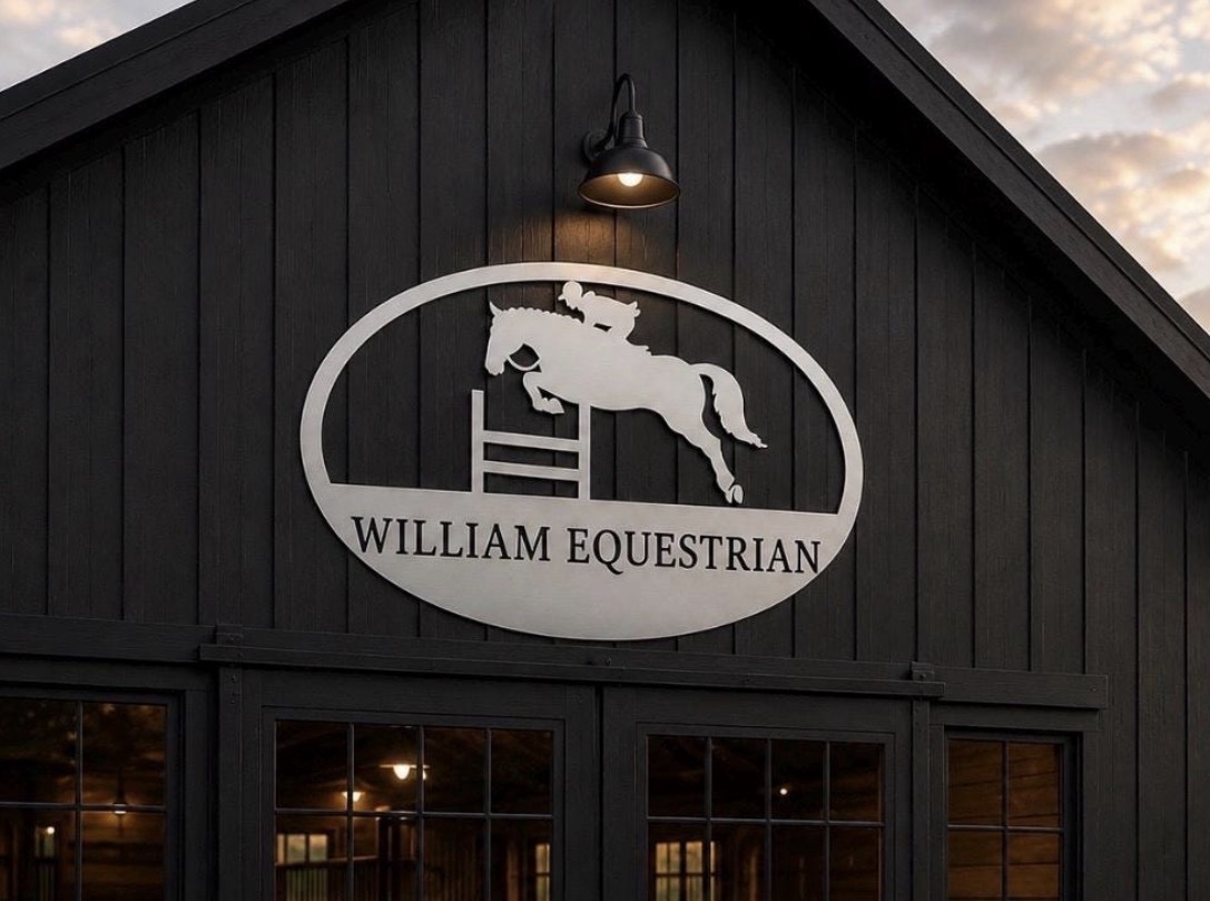 Metal Jumping Horse sign with your name - Image 4
