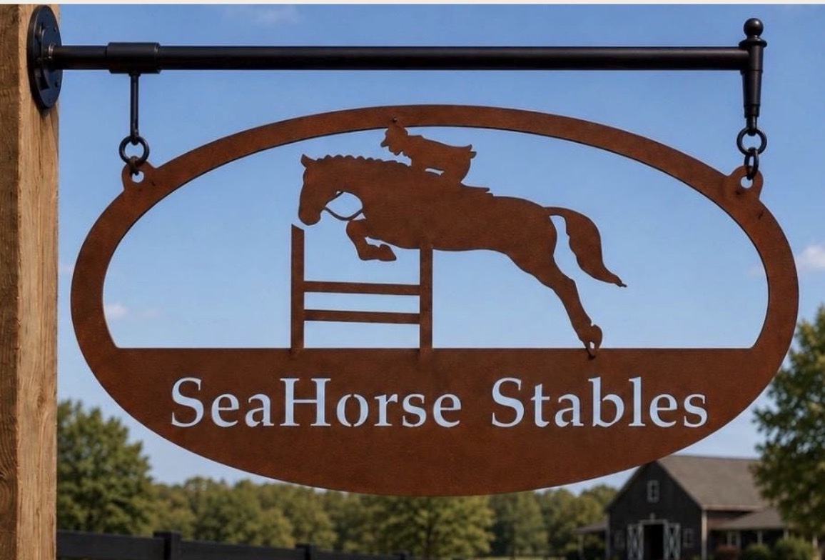 Metal Jumping Horse sign with your name - Image 5