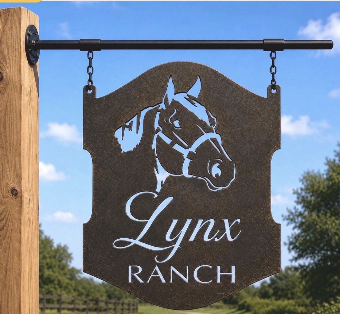 Metal horse sign with quarter horse head - Image 2