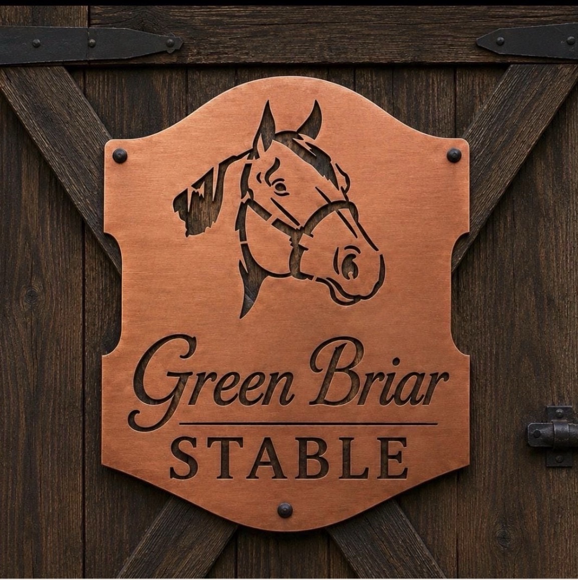 Metal horse sign with quarter horse head - Image 3