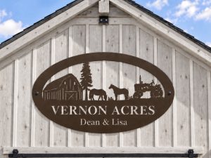 Metal HORSE Sign Horses name plaque Address barn sign