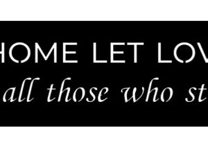 In our home let love abide wall art