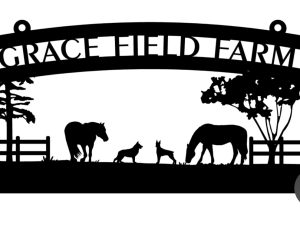 Gracefield Farm sign in black