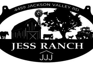 Custom sign for Jess Ranch in black