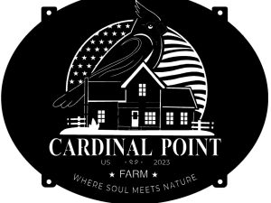 Cardinal Point metal sign in black powder coat