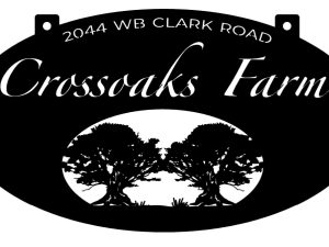 Crossoaks  farm sign and post in black