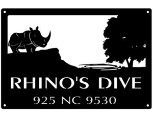 Rhinos Dive sign in black