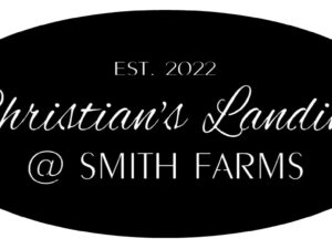 Christians Landing sign in black finish