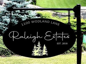 Metal Evergreen SIGN ,personalized metal evergreen sign, personal door sign, perfect Christmas gift