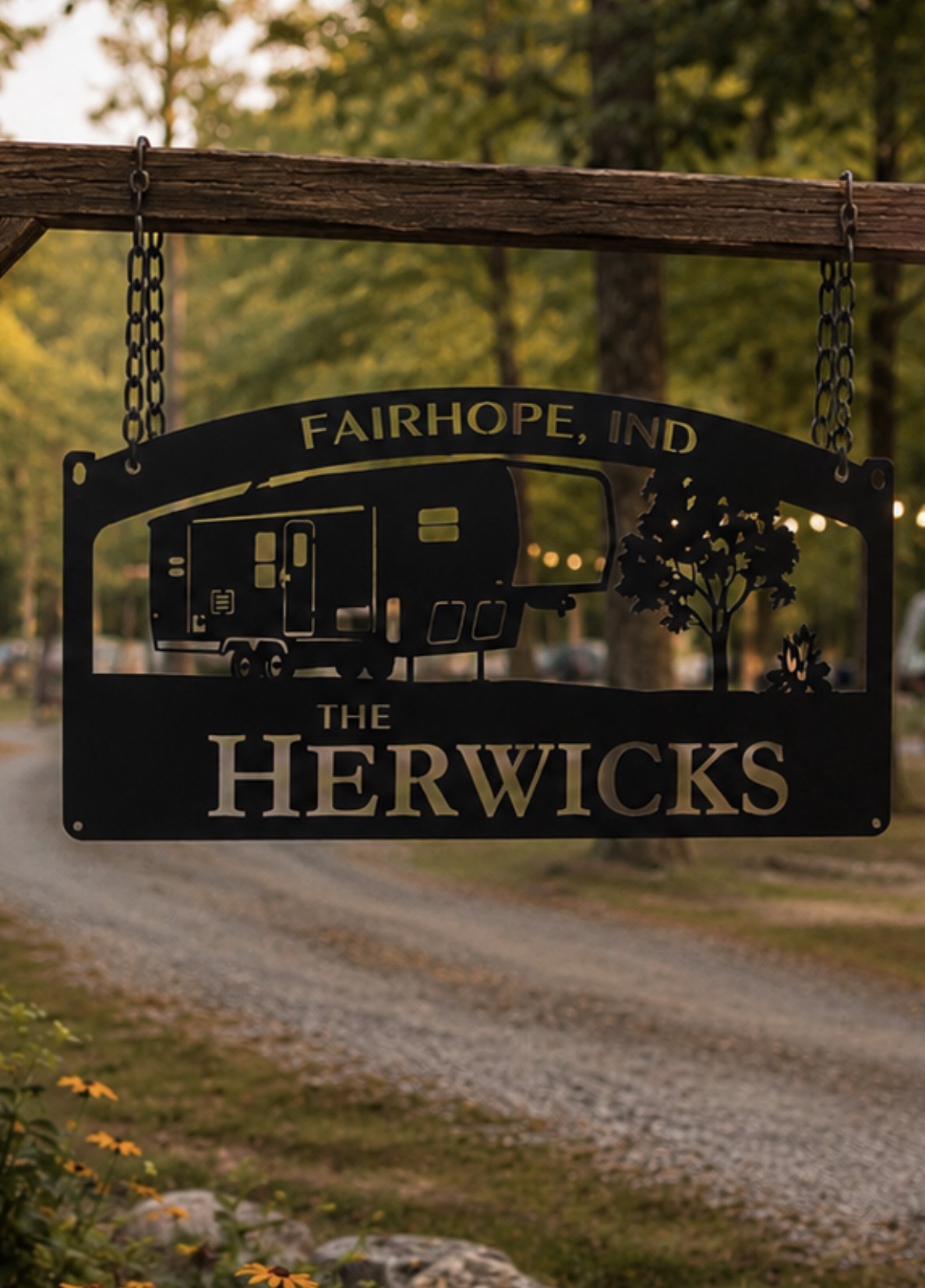 Campground Sign RV Park Plaque 5th Wheel camper Address Personalized Campsite - Image 9