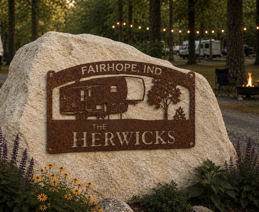 Campground Sign RV Park Plaque 5th Wheel camper Address Personalized Campsite - Image 4