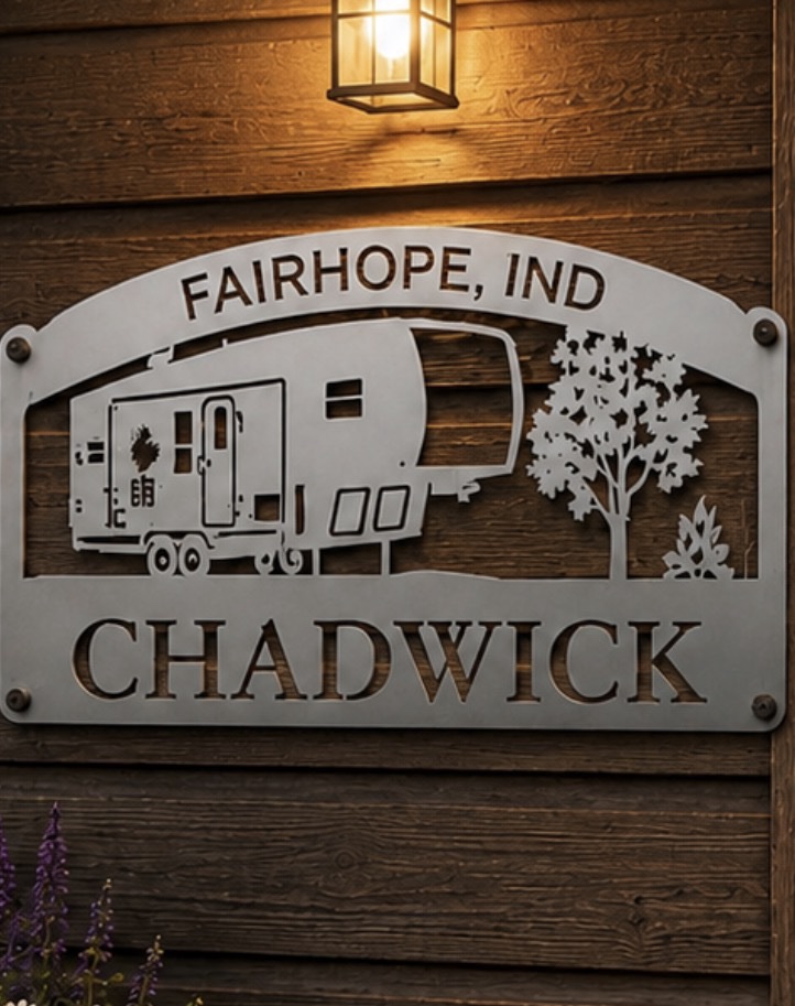Campground Sign RV Park Plaque 5th Wheel camper Address Personalized Campsite - Image 3