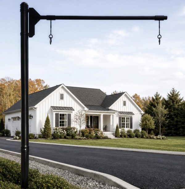 Sign post with hangers in galvanized steel for up to 4ft wide sign ...