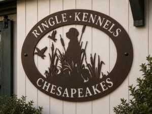 Metal DOG Sign with HUNTING Dog SIGN customized with your name