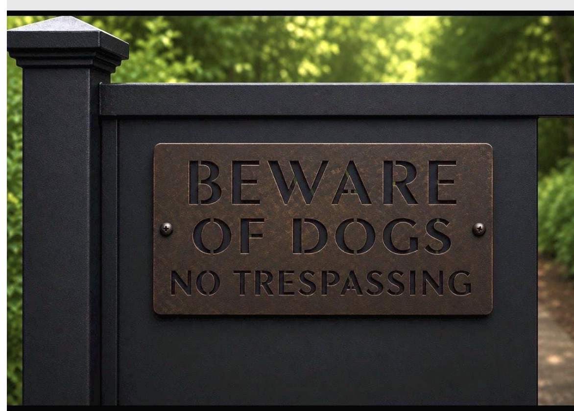 BEWARE OF DOGS No Trespassing metal Keep off sign metal warning sign - Image 5