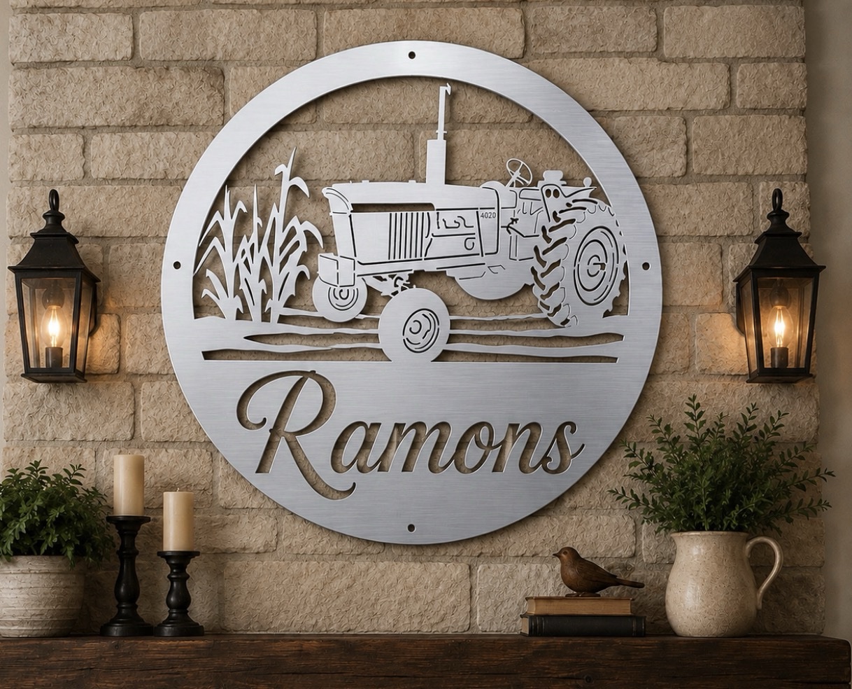 Metal 4020 farm sign ,corn stalks 4020 John Deere tractor sign CUSTOMIZED - Image 3