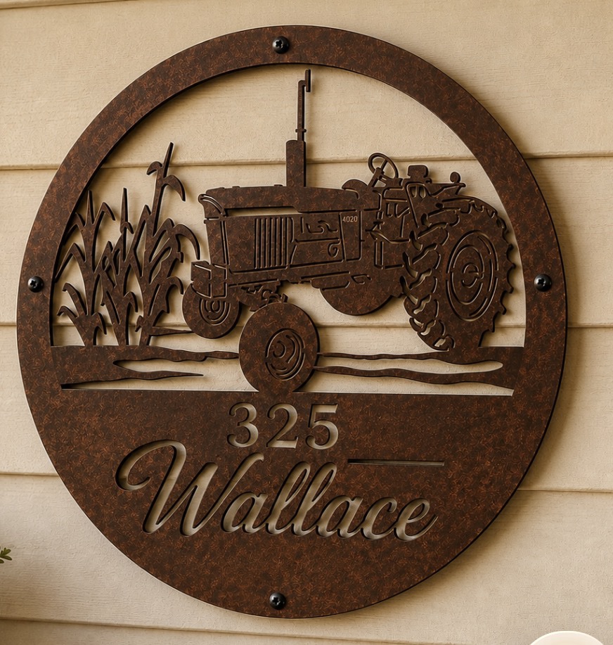 Metal 4020 farm sign ,corn stalks 4020 John Deere tractor sign CUSTOMIZED - Image 5