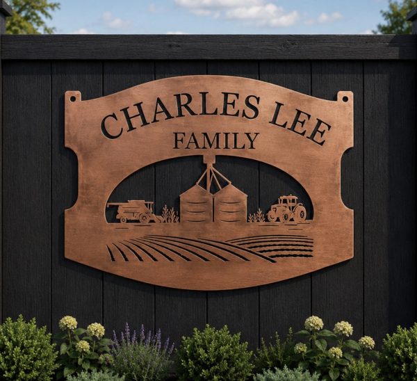 FARM SIGN Combine Grain bins plaque Agricultural Name sign by Sign ...