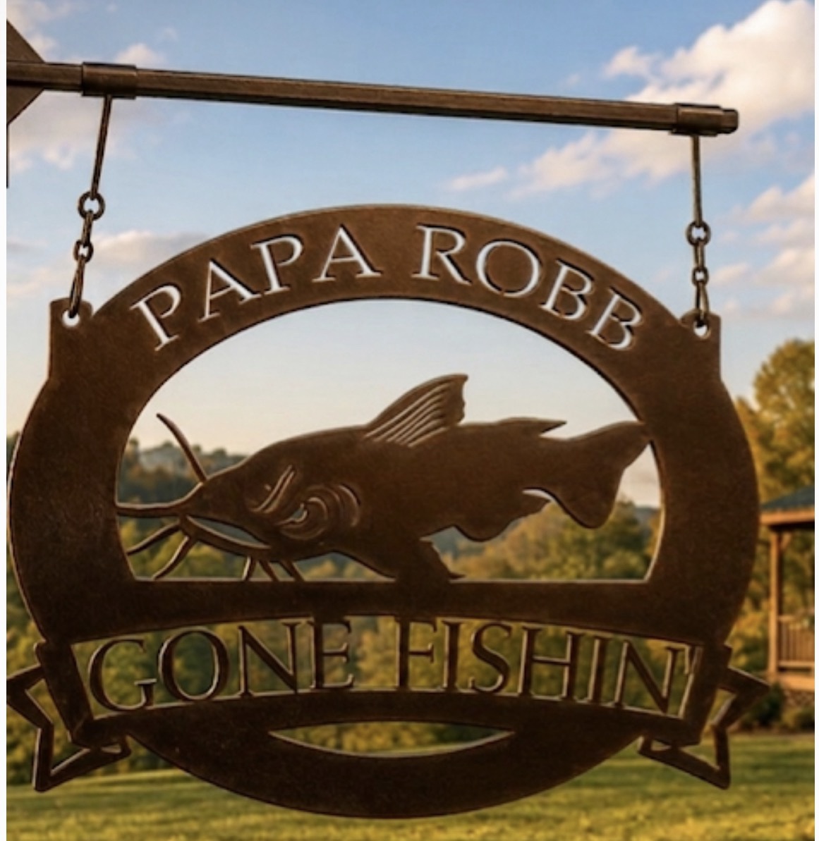 Metal sign FISH UNDERWATER scene - Image 3