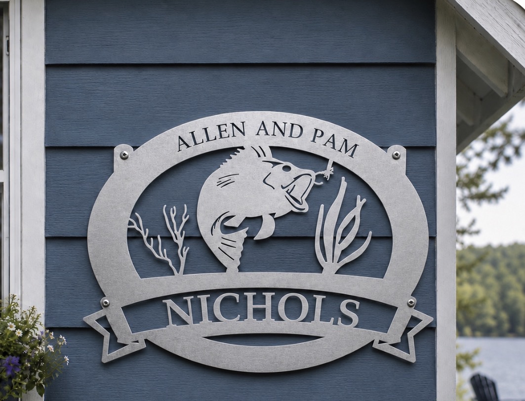 Metal sign FISH UNDERWATER scene - Image 5