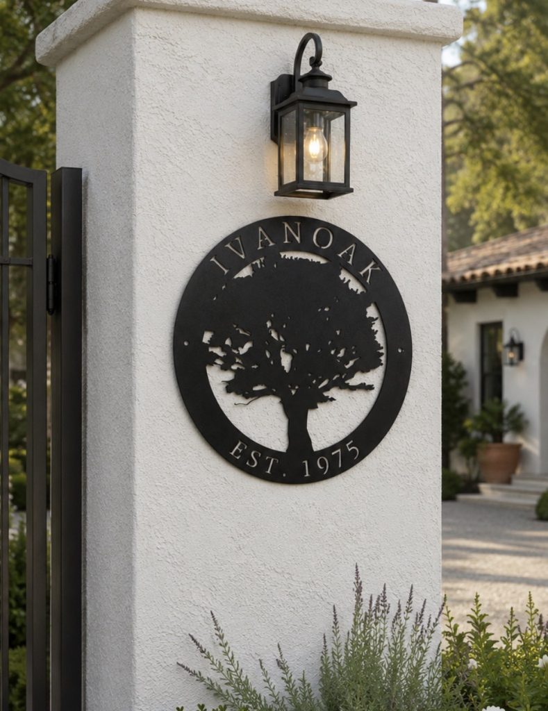 Metal OAK TREE sign, OAK Tree sign, with your name » Sign Performance