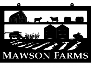 Mawson Farm sign in black