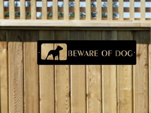 Metal Beware of Dogs sign with Pit Bull, Pit Bull sign by Sign Performance