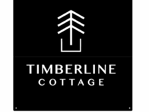 TIMBERLINE COTTAGE sign in black